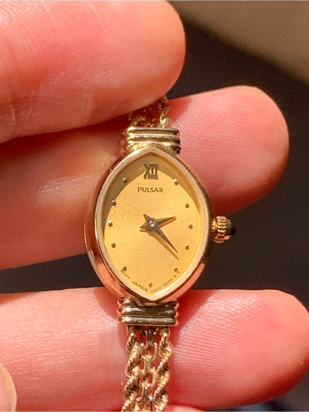 Pulsar Women's 14k Gold Braided Chain Dress Watch - Picture 8 of 10